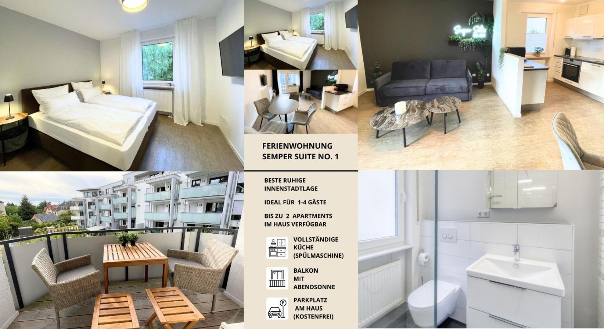 Semper Suite No1 - 2Zi Fewo 1-4 Pers, Balkon, Parkplatz, Hofgartennaehe Bayreuth Exterior foto
